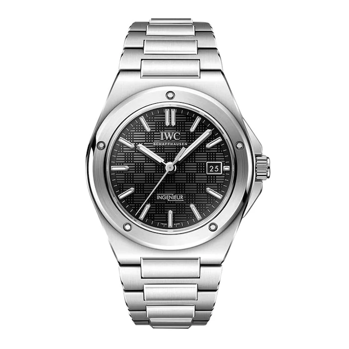 IWC Automatic 40mm Men’s Watch with Black Material Dial, Stainless Steel Case & Bracelet, 100m Water Resistant / IW328901