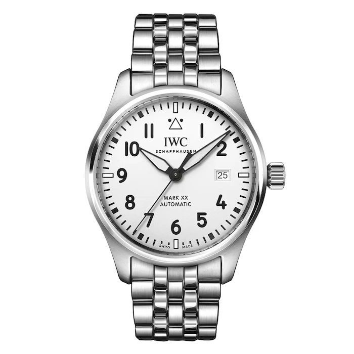 IWC Automatic 40mm Men’s Watch with White Material Dial, Stainless Steel Case & Bracelet, 100m Water Resistant / IW328208