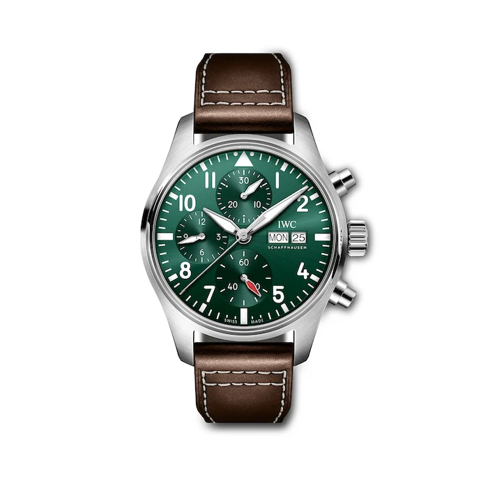IWC Automatic 41mm Men’s Watch with Green Material Dial, Stainless Steel Case, 100m Water Resistant / IW388103