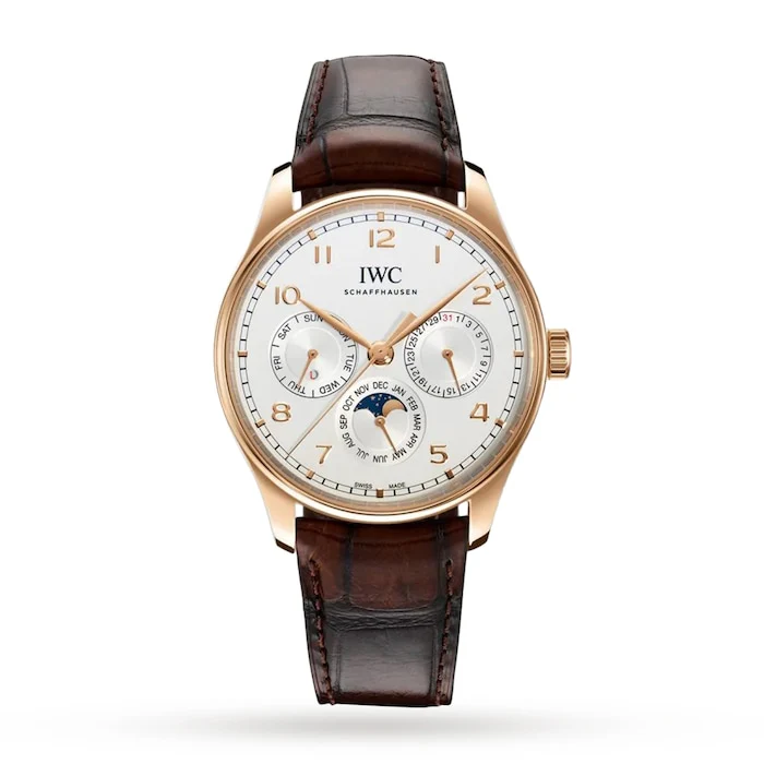 IWC Automatic 42mm Men’s Watch with Silver Material Dial, Gold Case, 30m Water Resistant / IW344202