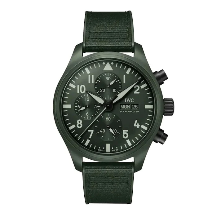 IWC Automatic Men’s Watch with Green Material Dial, Ceramic Case, 100m Water Resistant / IW389106
