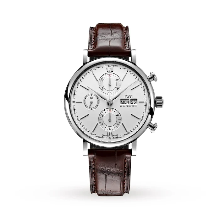 IWC Elegance Automatic 42mm Men’s Watch with White Material Dial, Stainless Steel Case, 30m Water Resistant / IW391027