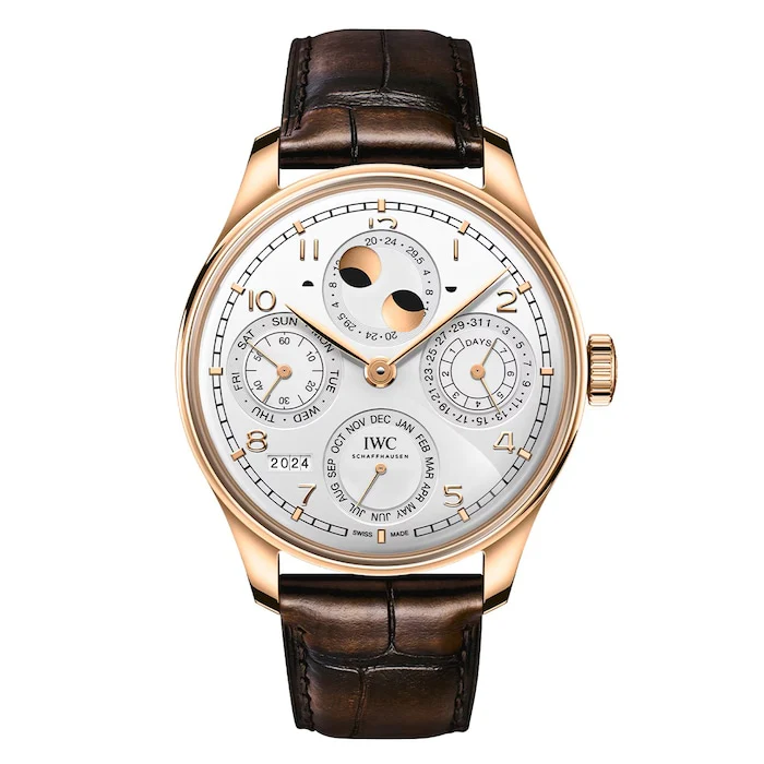 IWC Manual Wind 44mm Men’s Watch with Silver Material Dial, Gold Case, 50m Water Resistant / IW503701
