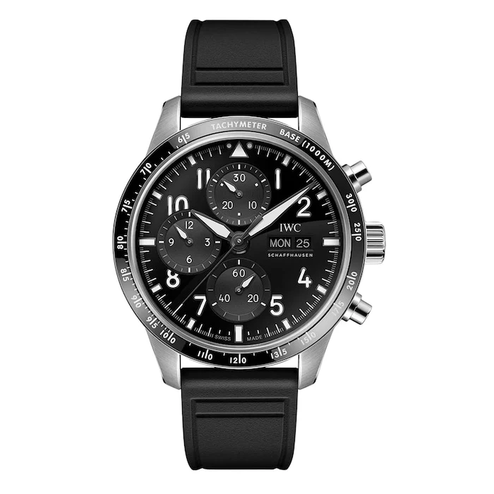 IWC Pilot Performance Chronograph 41mm AMG Mens Watch Black Rubber Luxury Watch Swiss Made Highâ Precision Movement Sapphire Crystal Stainless Steel Case IW388305