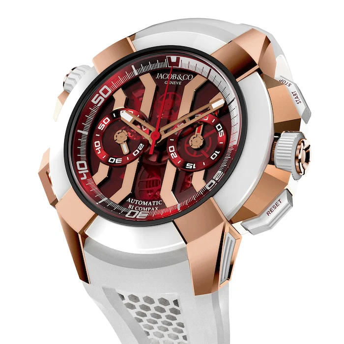 Jacob & Co Automatic 47mm Men’s Watch with Red Material Dial, Titanium Case, 200m Water Resistant / EC312.42.PB.RR.AHB4D