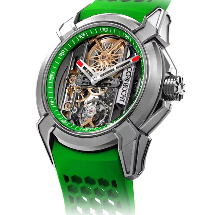Jacob & Co Manual Wind 25mm Men’s Watch with Skeleton Material Dial, Titanium Case, 50m Water Resistant / EX110.20.AA.AC.ABRUA