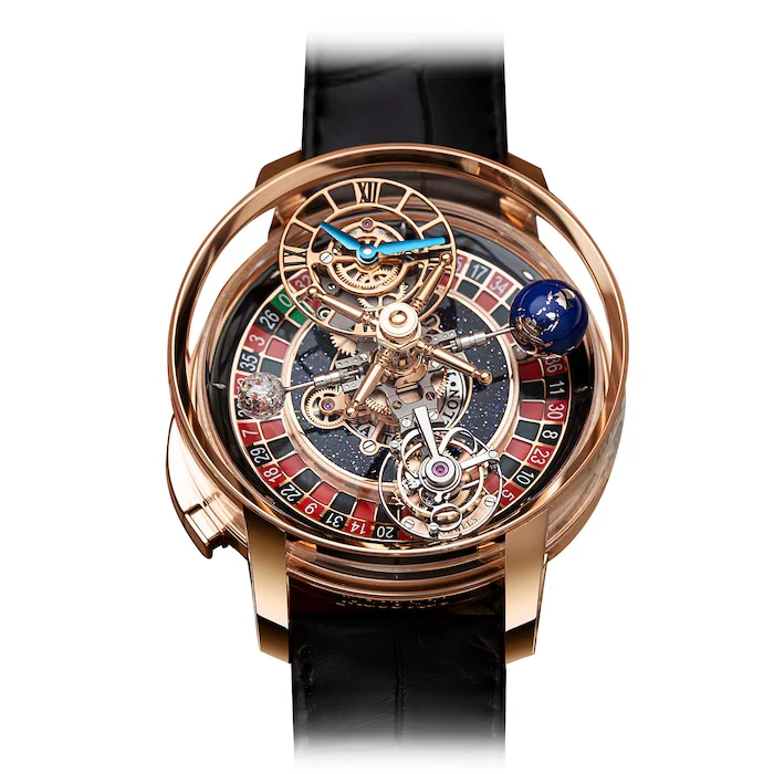 Jacob & Co Mechanical 47mm Men’s Watch with Skeleton Material Dial, Gold Case, 30m Water Resistant / AT160.40.AB.AB.BBALA