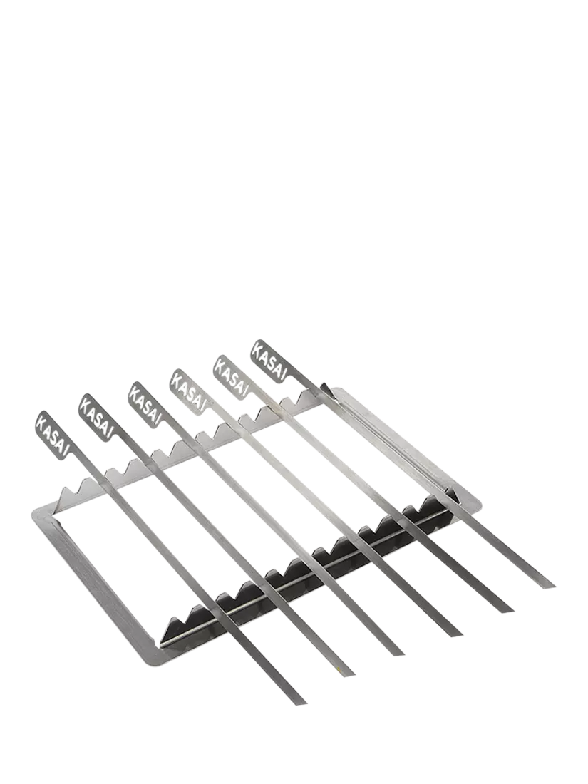 Kasai Little Konro Grill Charcoal BBQ with Heat Mat, Robata & 6 Skewer Rack - Image 5