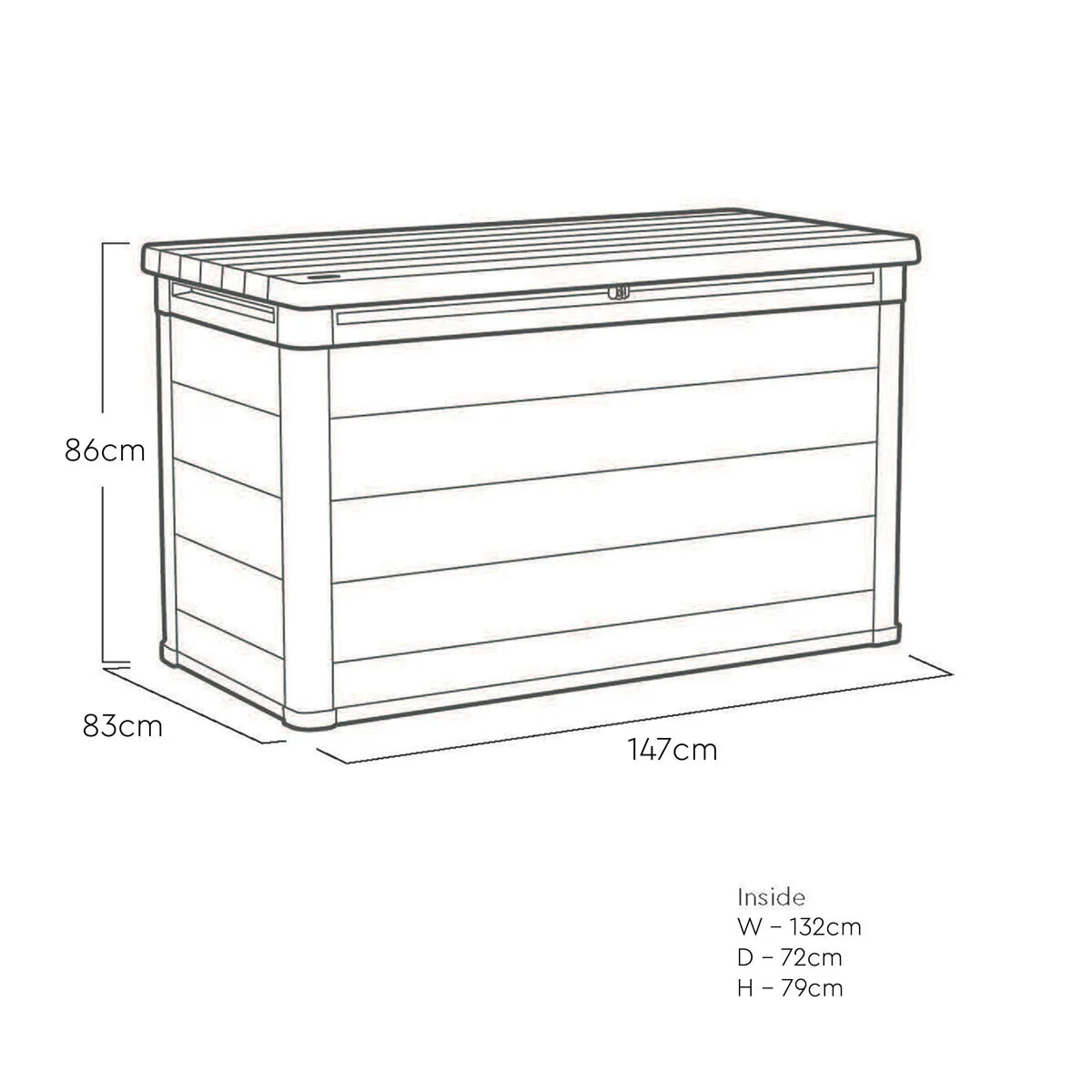 Keter Ashwood Signature 870 Litre (230 Gallon) Outdoor Storage Deck Box - Image 2