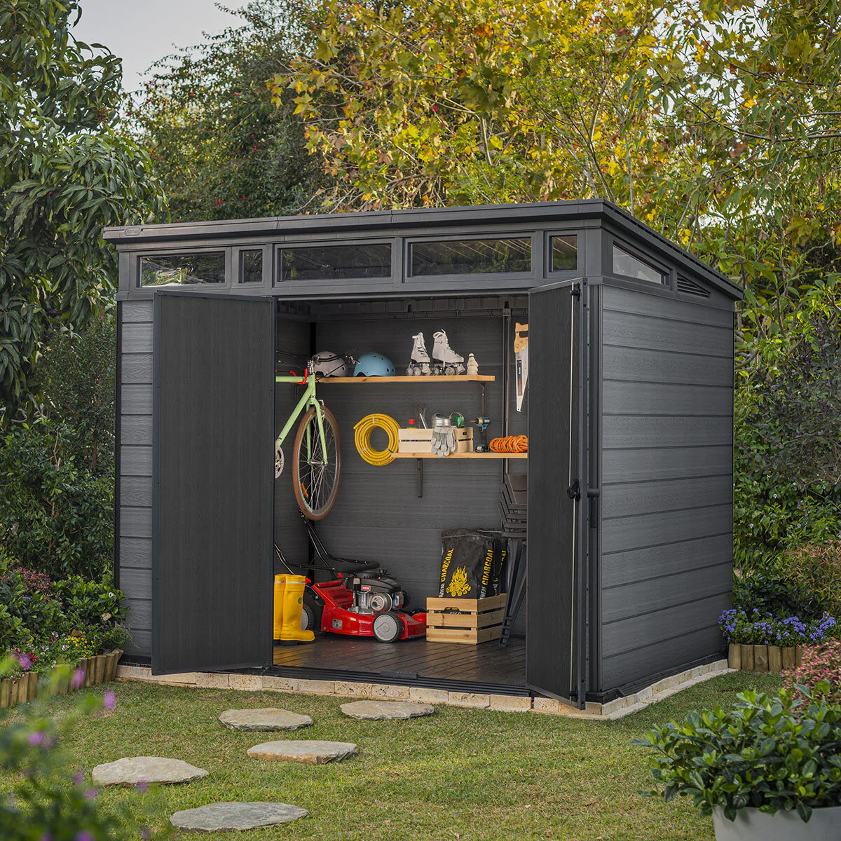 Keter Cortina 9ft 2" x 7ft (2.8 x 2.1m) Storage Shed in Grey - Image 7