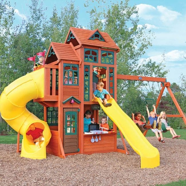 Kidkraft Canyon Ridge Wooden Swing and Slide Playset - Image 2