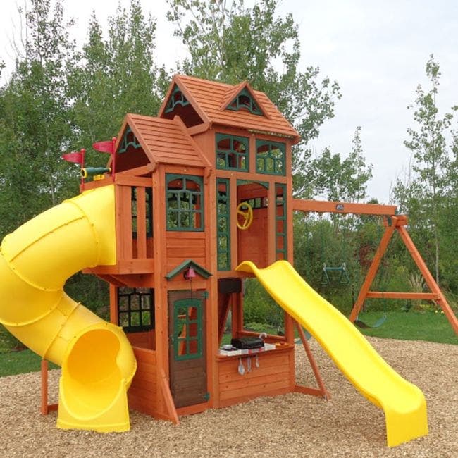 Kidkraft Canyon Ridge Wooden Swing and Slide Playset - Image 7