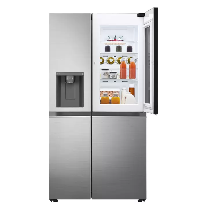 LG Instaview⢠Door-In-Door⢠GSXV80PZLE, Side by Side Fridge Freezer, E Rated in Shiny Steel - Image 2