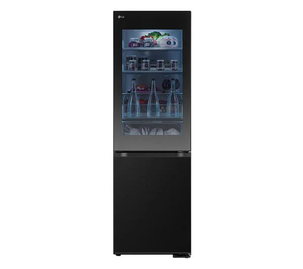LG InstaView GBG5160CEV 60/40 Fridge Freezer – Smart Wi-Fi Connected, Essence Black Steel,