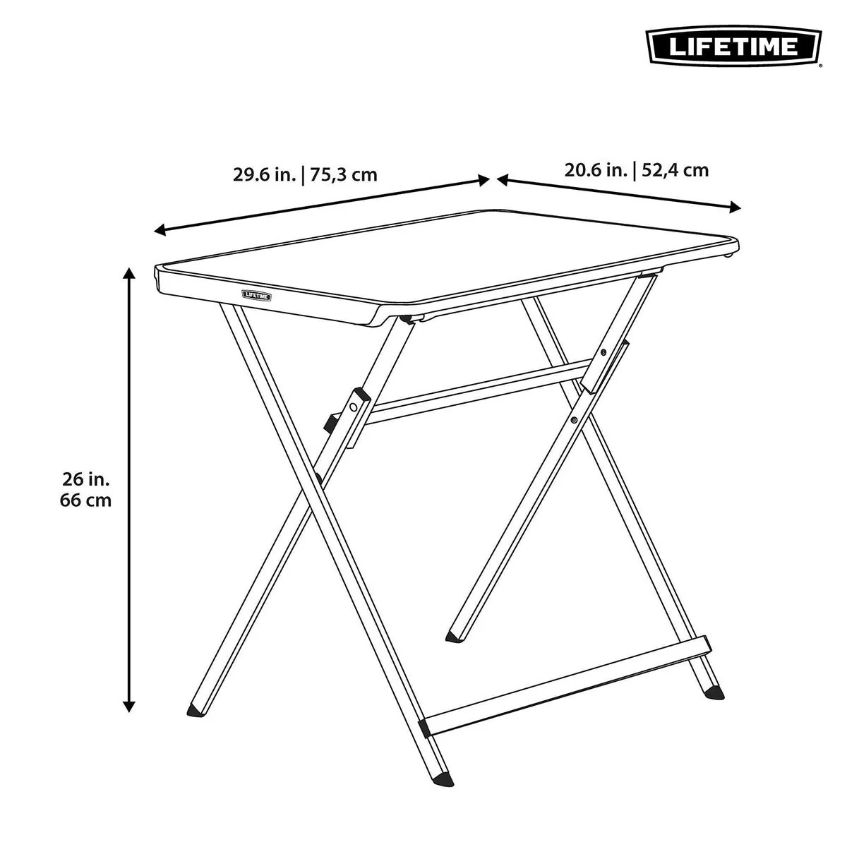 Lifetime 30" (2.5ft) Black Personal Commercial Table - Image 2