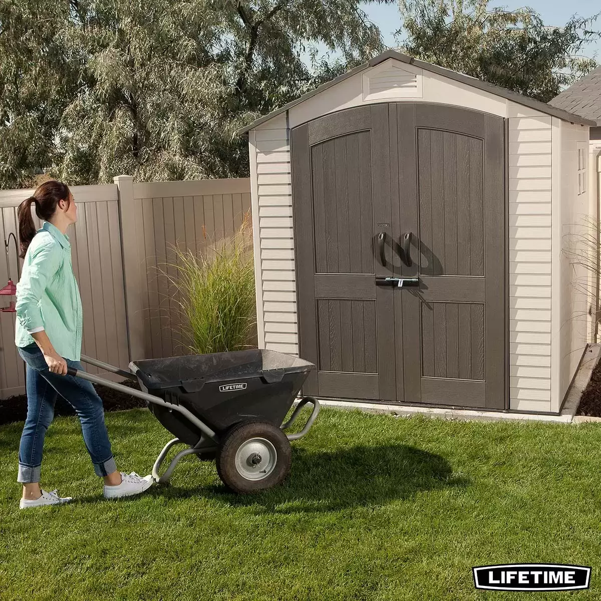 Lifetime 7ft x 7ft (2.1 x 2.1m) Outdoor Storage Shed - Model 60042- Made from High-Density Polyethylene (HDPE) - Image 4