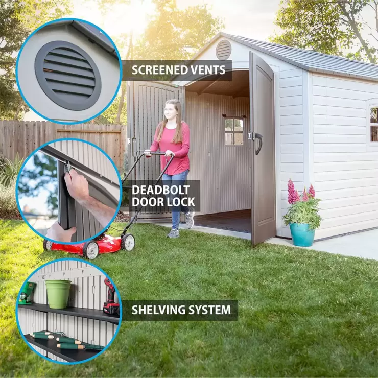 Life-times 8ft x 15ft (2.4 x 4.5m) Storage Shed - Model 60075 - Image 3
