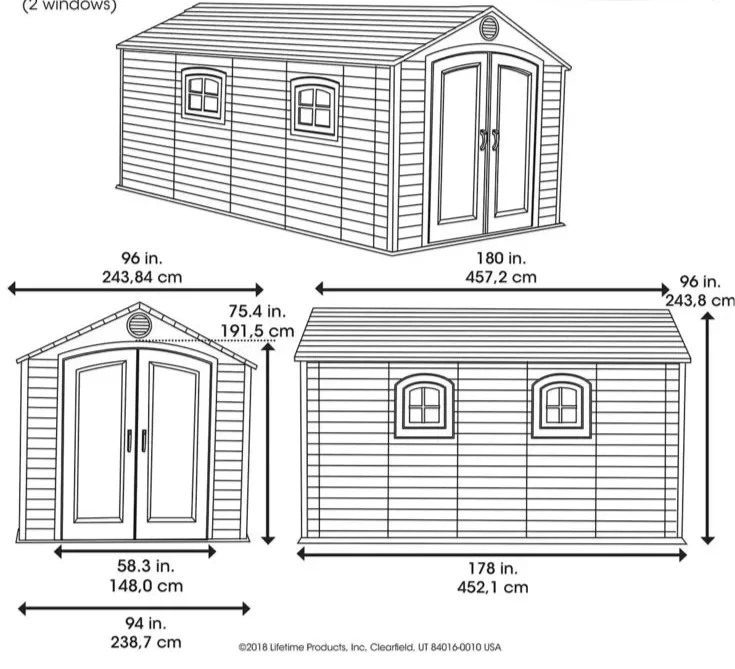 Life-times 8ft x 15ft (2.4 x 4.5m) Storage Shed - Model 60075 - Image 7