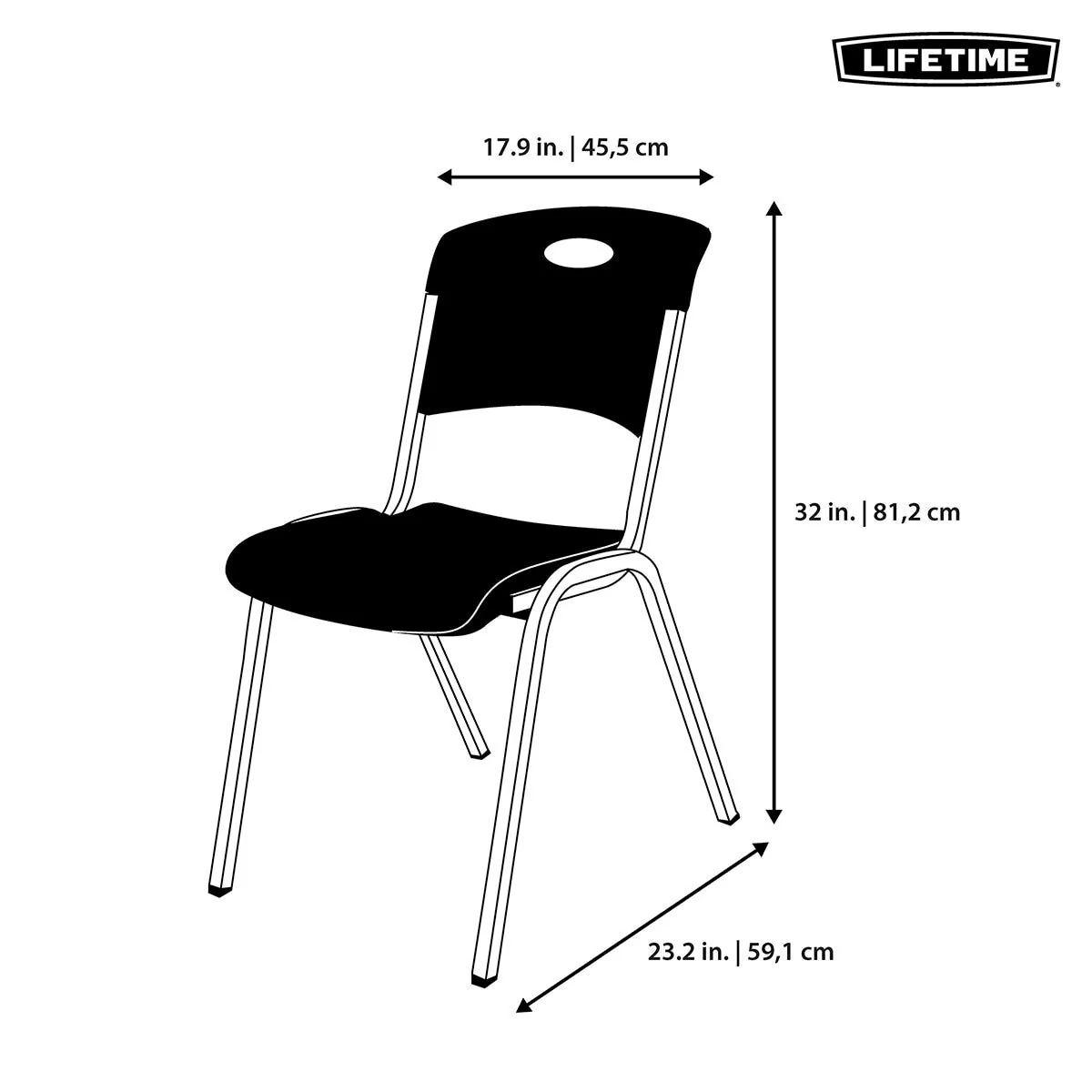 Lifetime Stacking Chair, 14 Pack & Chair Trolley - Image 2