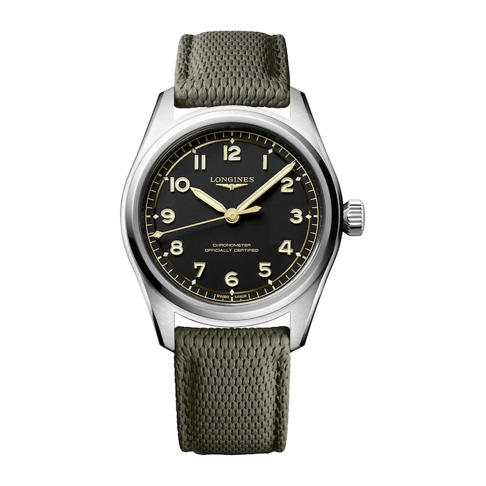 Longines Automatic 39mm Men’s Watch with Black Material Dial, Stainless Steel Case, 100m Water Resistant / L38094539