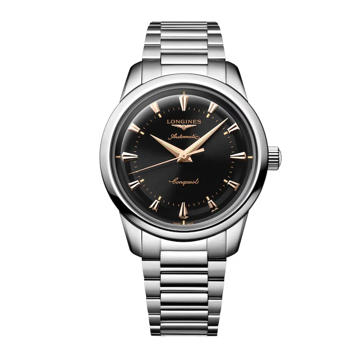 Longines Automatic 40mm Men’s Watch with Black Material Dial, Stainless Steel Case & Bracelet, 50m Water Resistant / L16504526