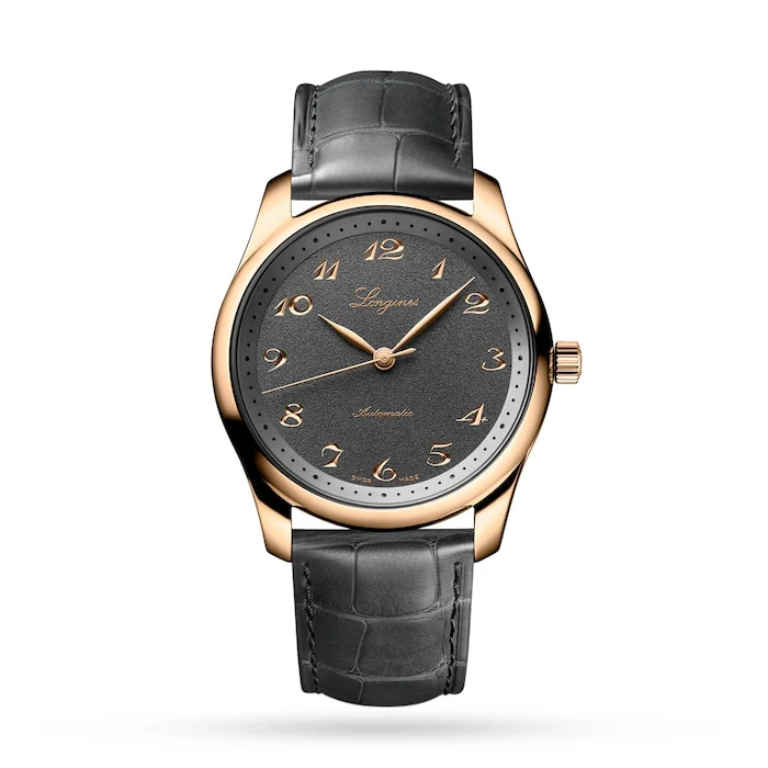 Longines Automatic 40mm Men’s Watch with Grey Material Dial, Gold Case, 30m Water Resistant / L27938732