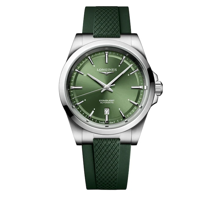 Longines Automatic 41mm Men’s Watch with Green Material Dial, Stainless Steel Case, 100m Water Resistant / L38304029