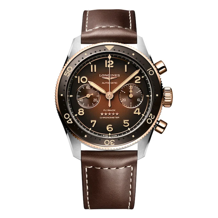 Longines Automatic 42mm Men’s Watch with Brown Material Dial, Stainless Steel Case, 100m Water Resistant / L38215592
