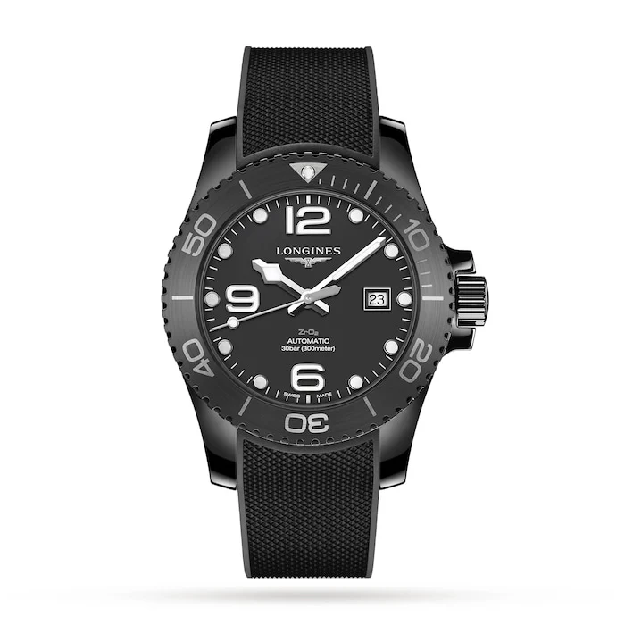 Longines Automatic 43mm Men’s Watch with Black Material Dial, Ceramic Case, 300m Water Resistant / L37844569