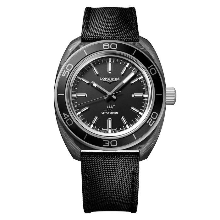 Longines Automatic 43mm Men’s Watch with Black Material Dial, Titanium Case, 300m Water Resistant / L28394522