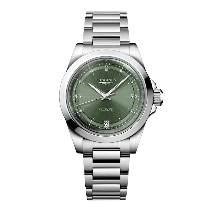 Longines Conquest 34mm Ladies Watch Green Luxury Watch Swiss Made High Precision Movement L34304076