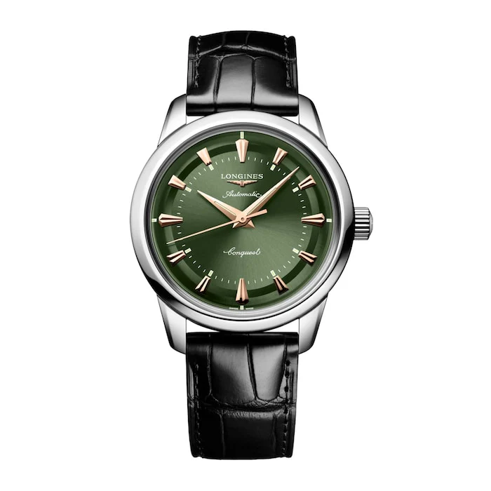 Longines Conquest Heritage 38mm Mens Luxury Watch Green L16494022