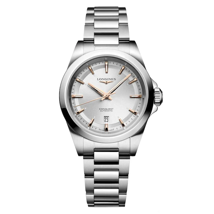 Longines Elegance Automatic 30mm Men’s Watch with Silver Material Dial, Stainless Steel Case & Bracelet, 100m Water Resistant / L33204726