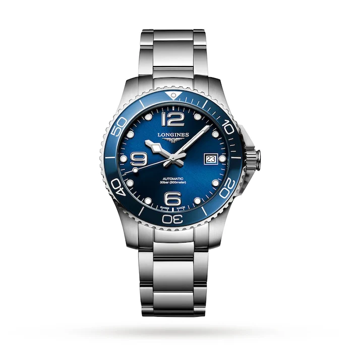 Longines Elegance Automatic 39mm Men’s Watch with Blue Material Dial, Stainless Steel Case & Bracelet, 300m Water Resistant / L37804966