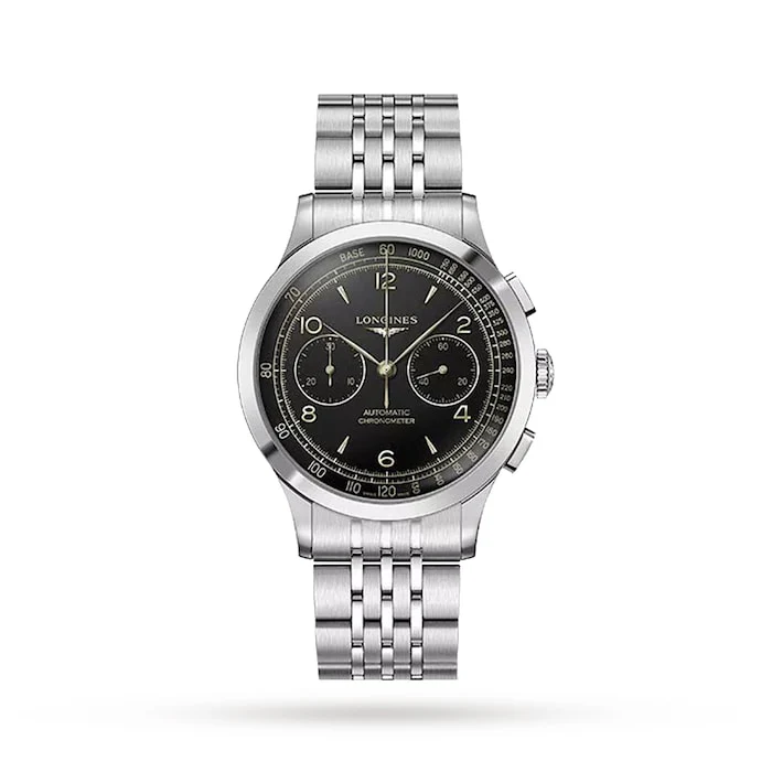 Longines Elegance Automatic 40mm Men’s Watch with Black Material Dial, Stainless Steel Case & Bracelet, 30m Water Resistant / L29214566