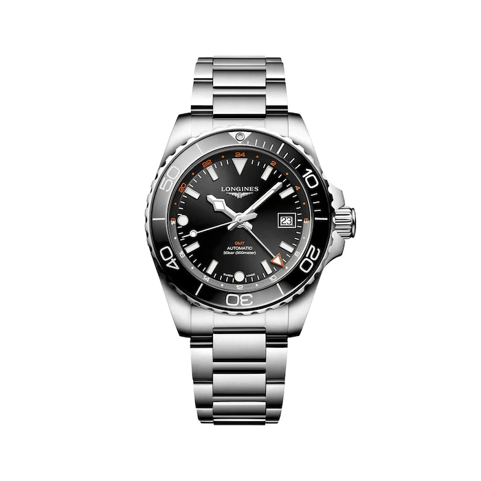 Longines Elegance Automatic 41mm Men’s Watch with Black Material Dial, Stainless Steel Case & Bracelet, 300m Water Resistant / L37904566