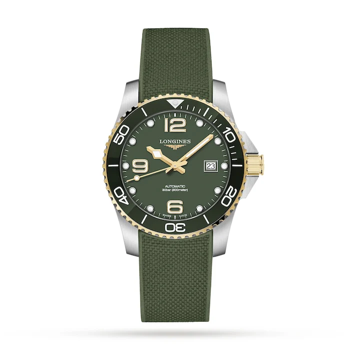 Longines Elegance Automatic 41mm Men’s Watch with Green Material Dial, Stainless Steel Case, 300m Water Resistant / L37813069
