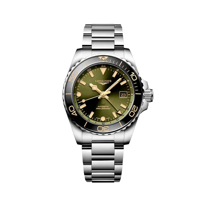 Longines Elegance Automatic 41mm Men’s Watch with Green Material Dial, Stainless Steel Case & Bracelet, 300m Water Resistant / L37904066