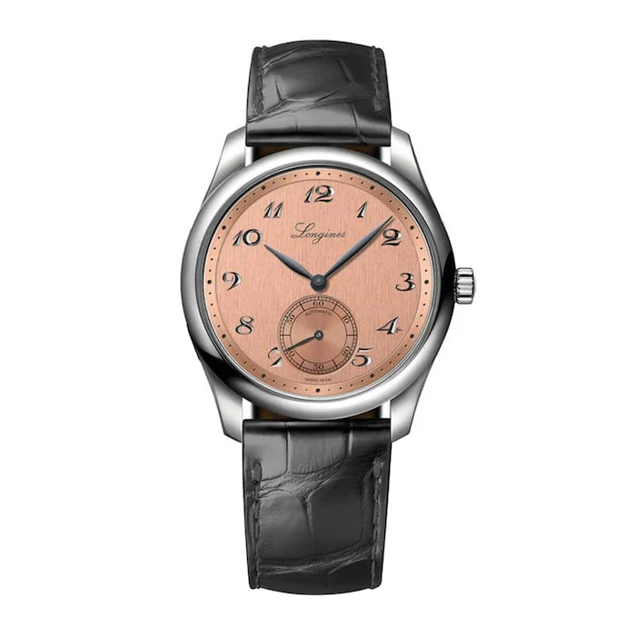 Longines Elegance Automatic 42mm Men’s Watch with Pink Material Dial, Stainless Steel Case, 30m Water Resistant / L28434932