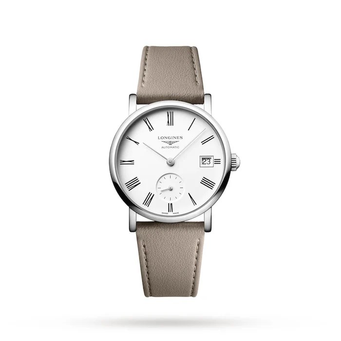 Longines Elegant Collection 34.5mm Ladies Watch Beige Strap Luxury Watch Swiss Made High Precision Movement L43124112
