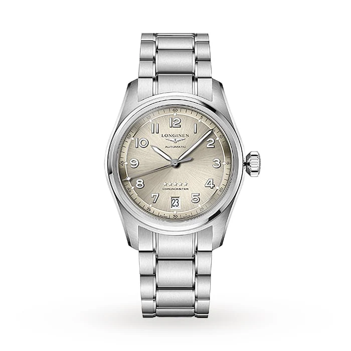 Longines Heritage Automatic 37mm Men’s Watch with Champagne Material Dial, Stainless Steel Case & Bracelet, 100m Water Resistant / L34104636