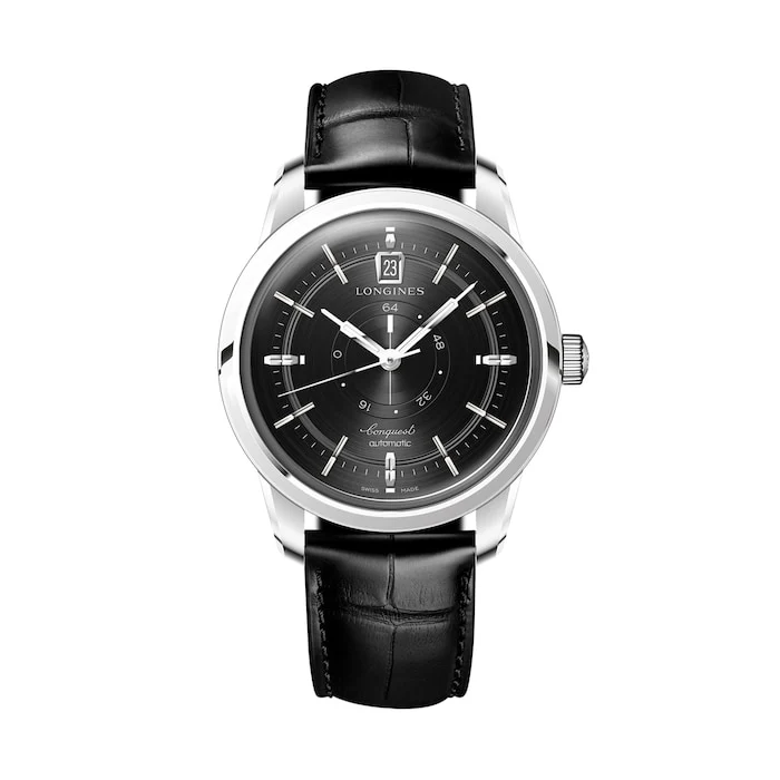 Longines Heritage Automatic 38mm Men’s Watch with Black Material Dial, Stainless Steel Case, 50m Water Resistant / L16484522