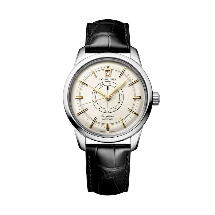 Longines Heritage Automatic 38mm Men’s Watch with Cream Material Dial, Stainless Steel Case, 50m Water Resistant / L16484782