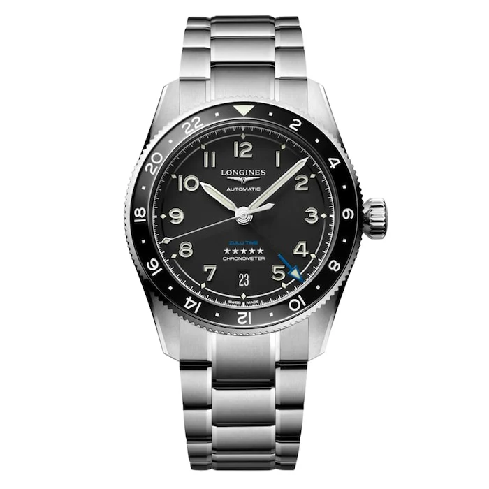 Longines Heritage Automatic 39mm Men’s Watch with Black Material Dial, Stainless Steel Case & Bracelet, 100m Water Resistant / L38024536