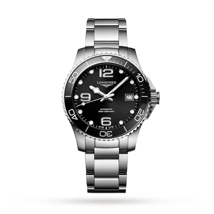 Longines Heritage Automatic 39mm Men’s Watch with Black Material Dial, Stainless Steel Case & Bracelet, 300m Water Resistant / L37804566