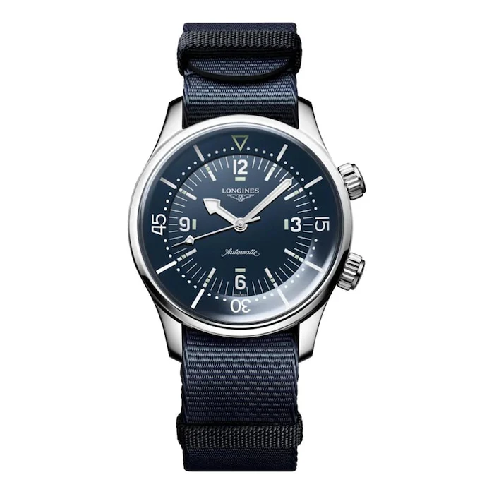 Longines Heritage Automatic 39mm Men’s Watch with Blue Material Dial, Stainless Steel Case, 300m Water Resistant / L37644902
