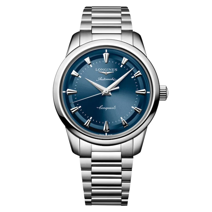 Longines Heritage Automatic 40mm Men’s Watch with Blue Material Dial, Stainless Steel Case & Bracelet, 50m Water Resistant / L16504926