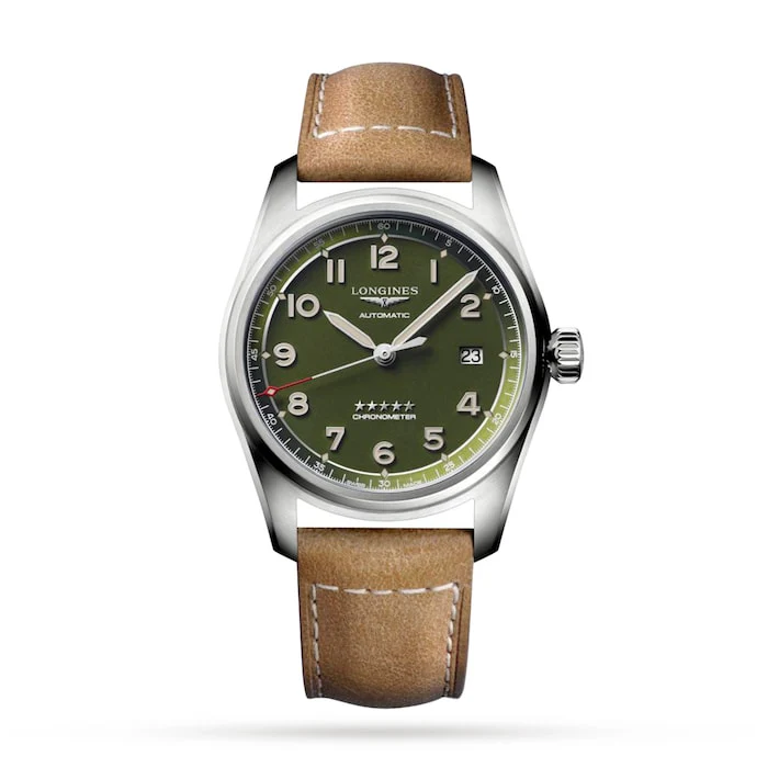 Longines Heritage Automatic 40mm Men’s Watch with Green Material Dial, Stainless Steel Case, 100m Water Resistant / L38104032