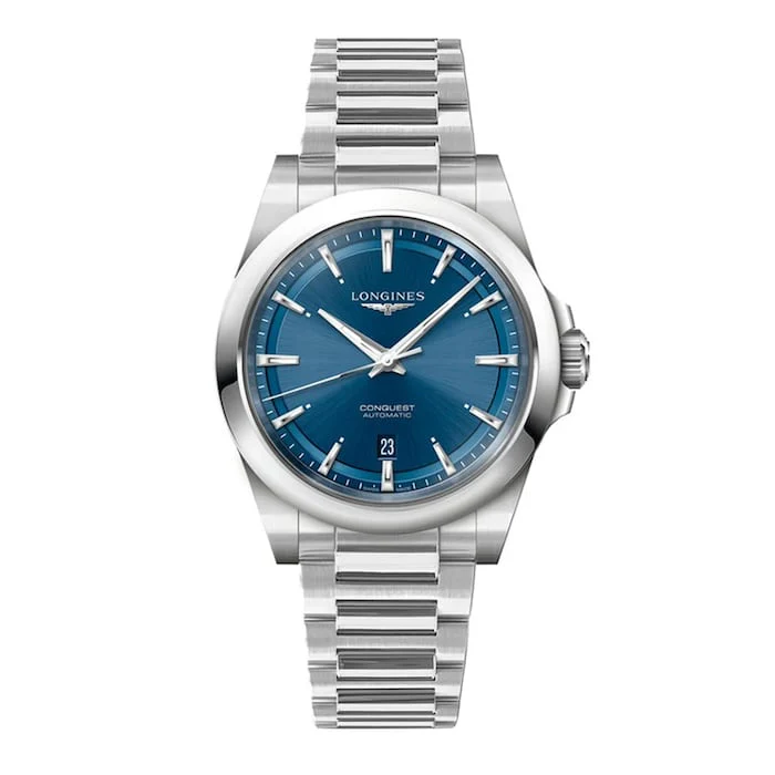Longines Heritage Automatic 41mm Men’s Watch with Blue Material Dial, Stainless Steel Case & Bracelet, 100m Water Resistant / L38304926