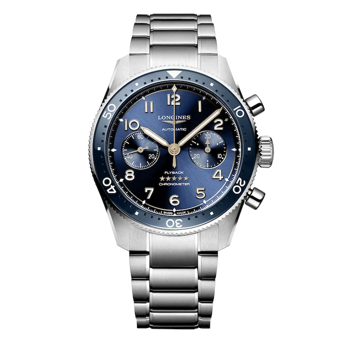 Longines Heritage Automatic 42mm Men’s Watch with Blue Material Dial, Stainless Steel Case & Bracelet, 100m Water Resistant / L38214936